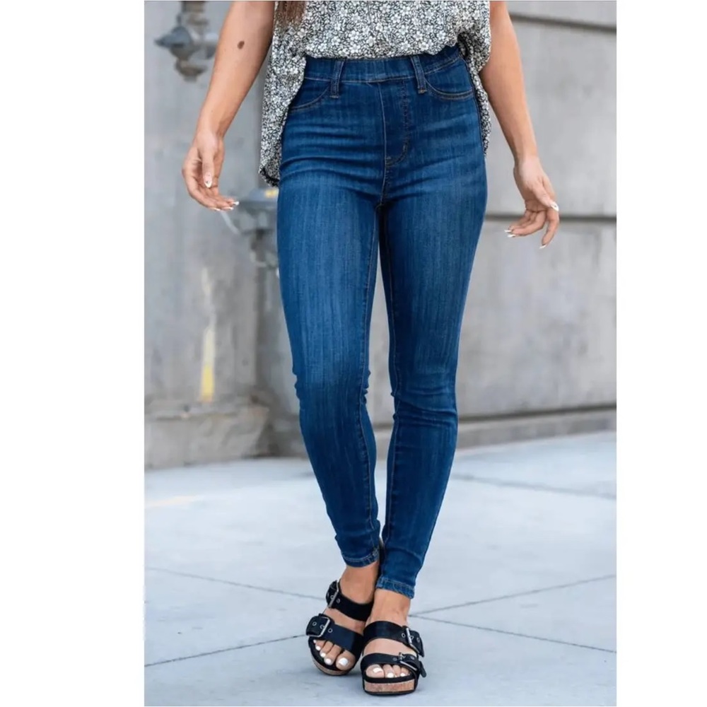 Judy Blue Jeans Pull On Skinny Stretch Dark Wash 11/30